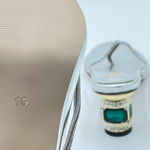 Silver Crystal Heel Sandals Casual Flip Flops Open Toe Daily Wearing Slipper - Picture 6 of 7